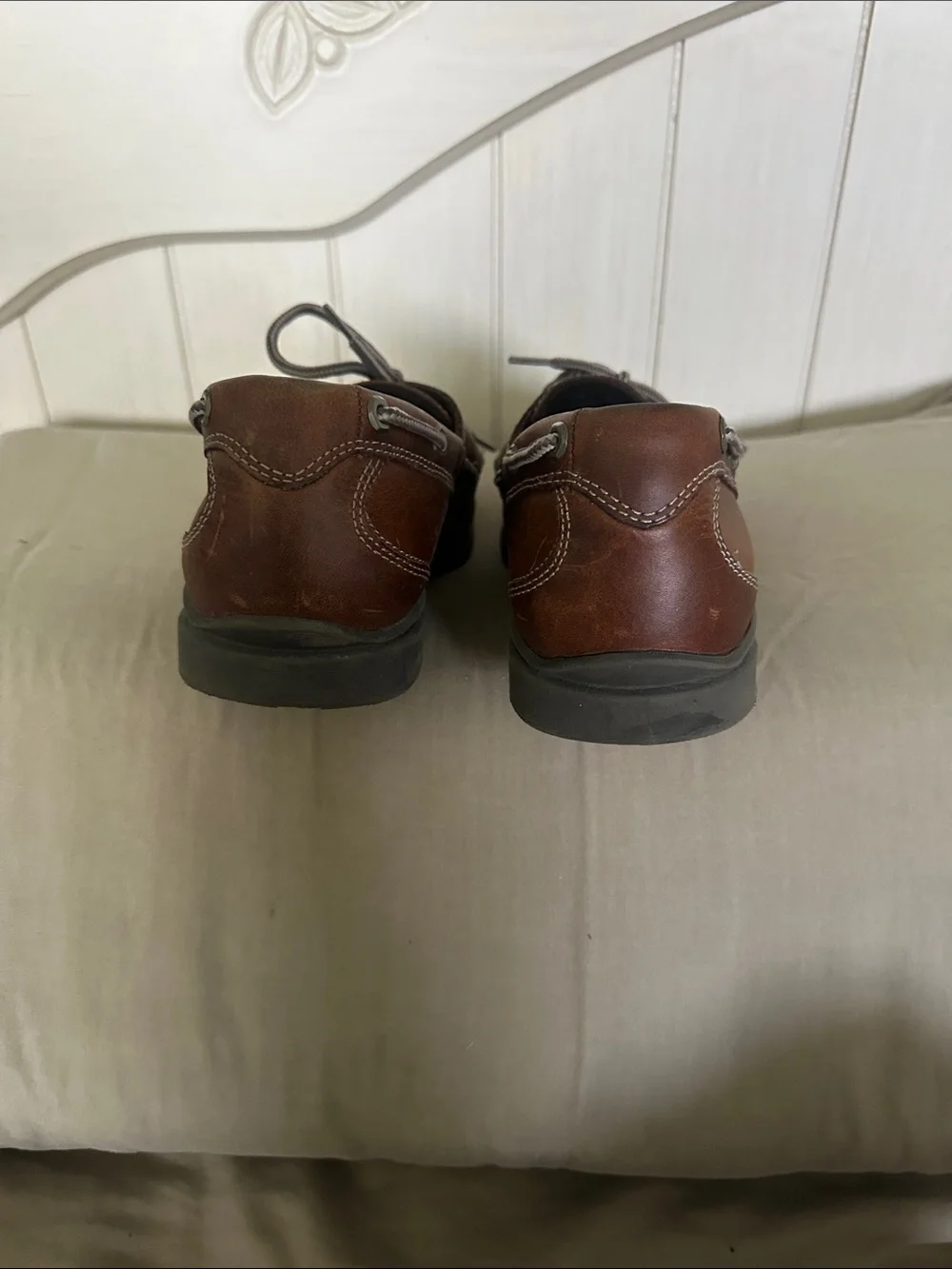 Timberland Brown Leather Men's Boat Shoes with Contrast Laces